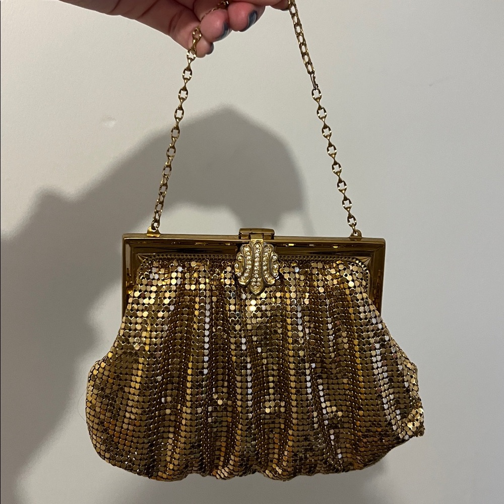 Whiting & Davis Co Gold Mesh Bag Purse